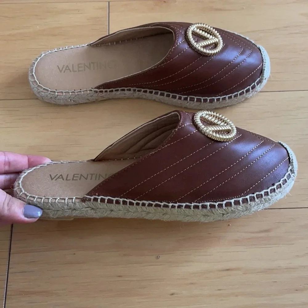Valentino slip on leather espadrilles